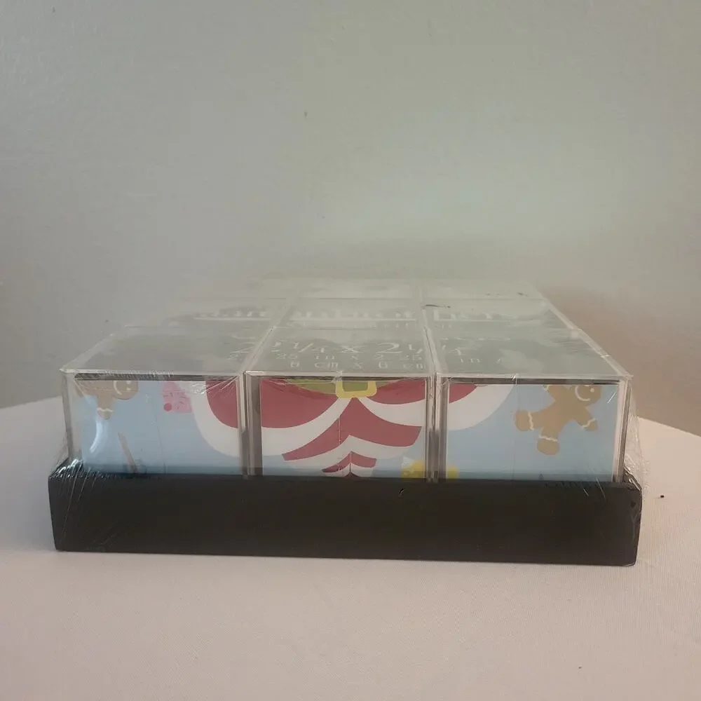 aaron brothers Santa Photo Cube Puzzle Set of 9 Clear Acrylic 2 1/4x2 1/4 in NOS